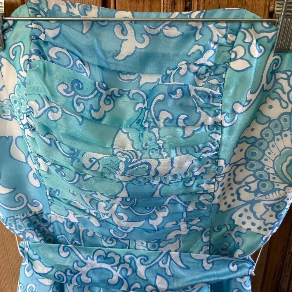 NWT Lilly Pulitzer 4 Dress Sleeveless Angelette Dress Via Blue Making The Rounds - Picture 4 of 16